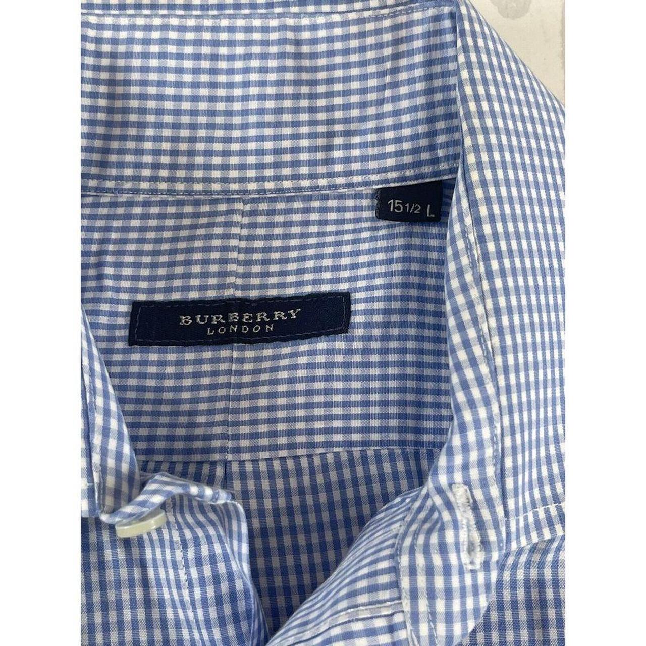 Burberry men's blue dress orders shirt