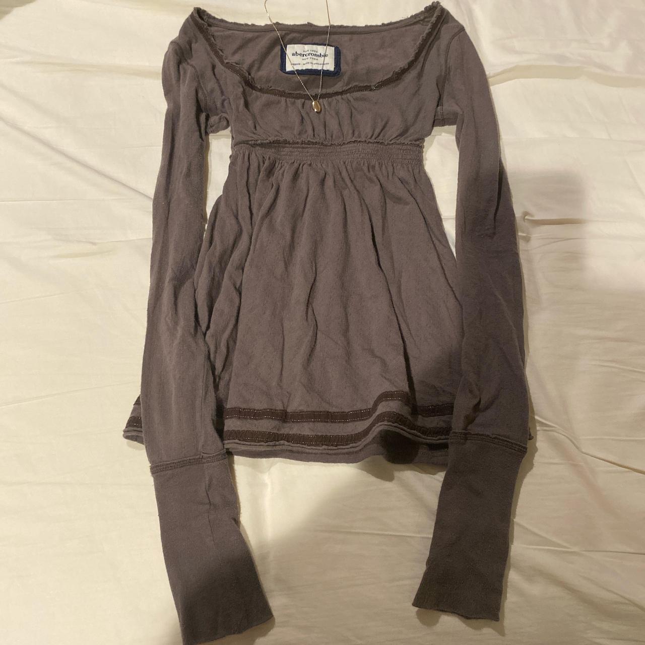 トップス vintage Abercrombie&Fitch babydoll top M Vintage Abercrombie brown babydoll top empire | Depop