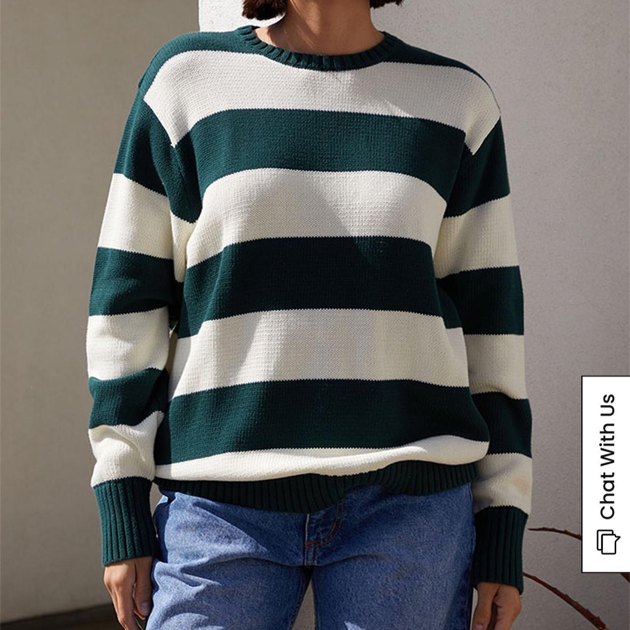 Casey Sweater Thin Stripe Brandy Melville Green Striped Sweater
