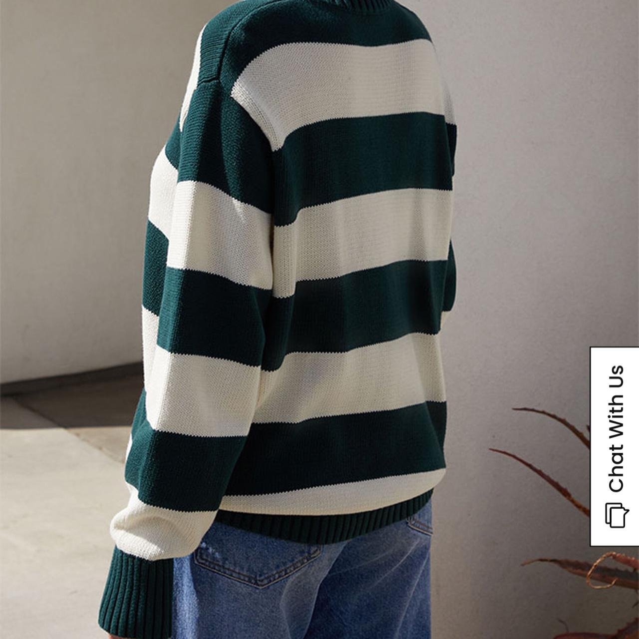 brandy melville green white brianna sweater Depop