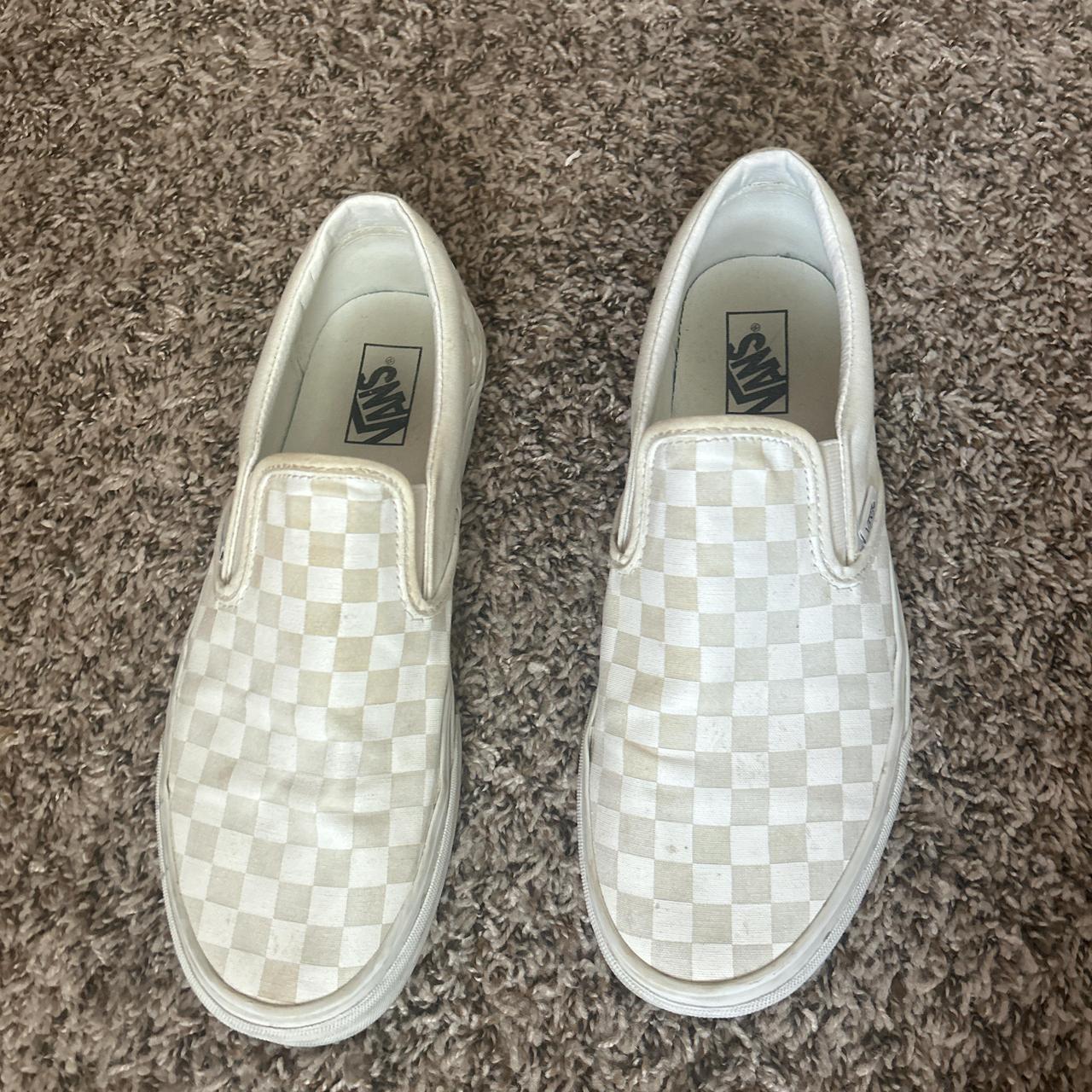 mens white van slip ons