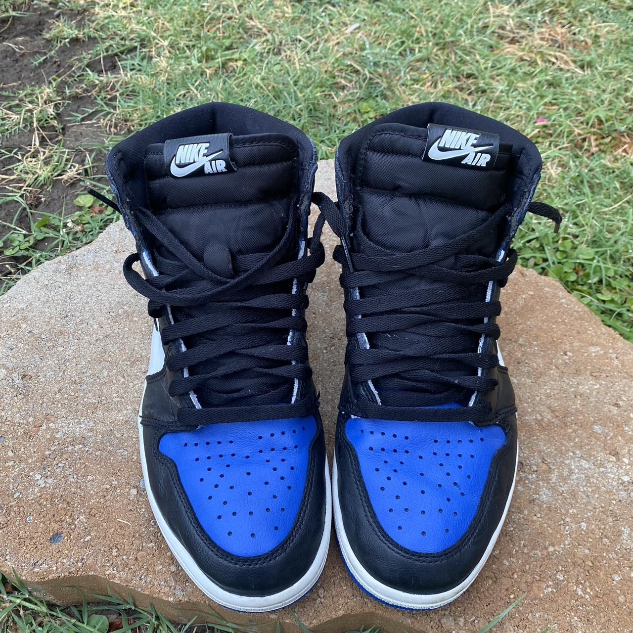 royal toe with blue laces