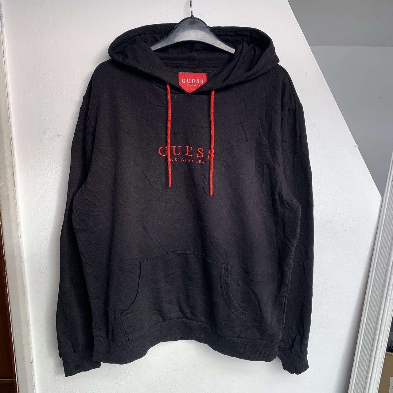 Guess black red hoodie size medium mark on sleeve