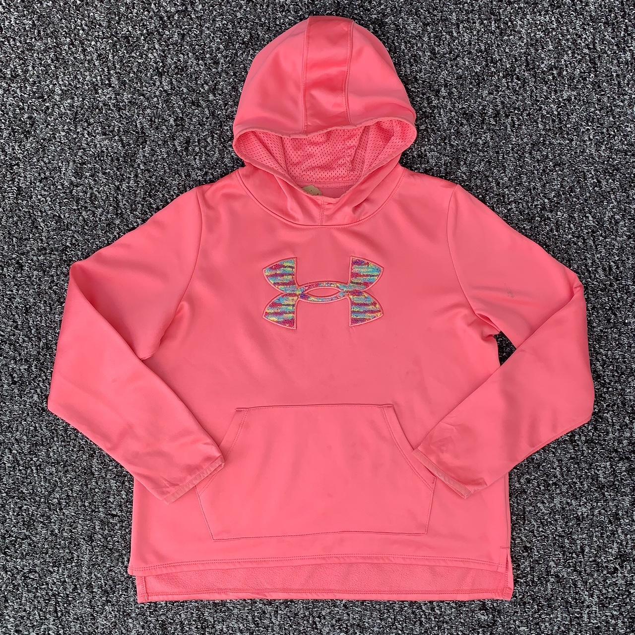 Under armour pink graphic embroidered patch hoodie. Depop