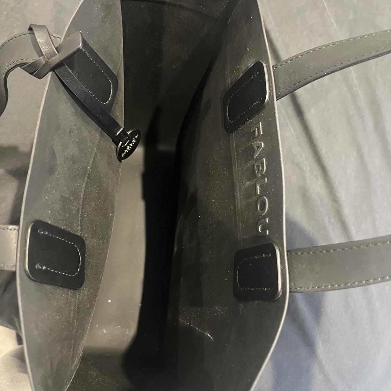 Fablou Black silicone tote bag with silver tag Depop