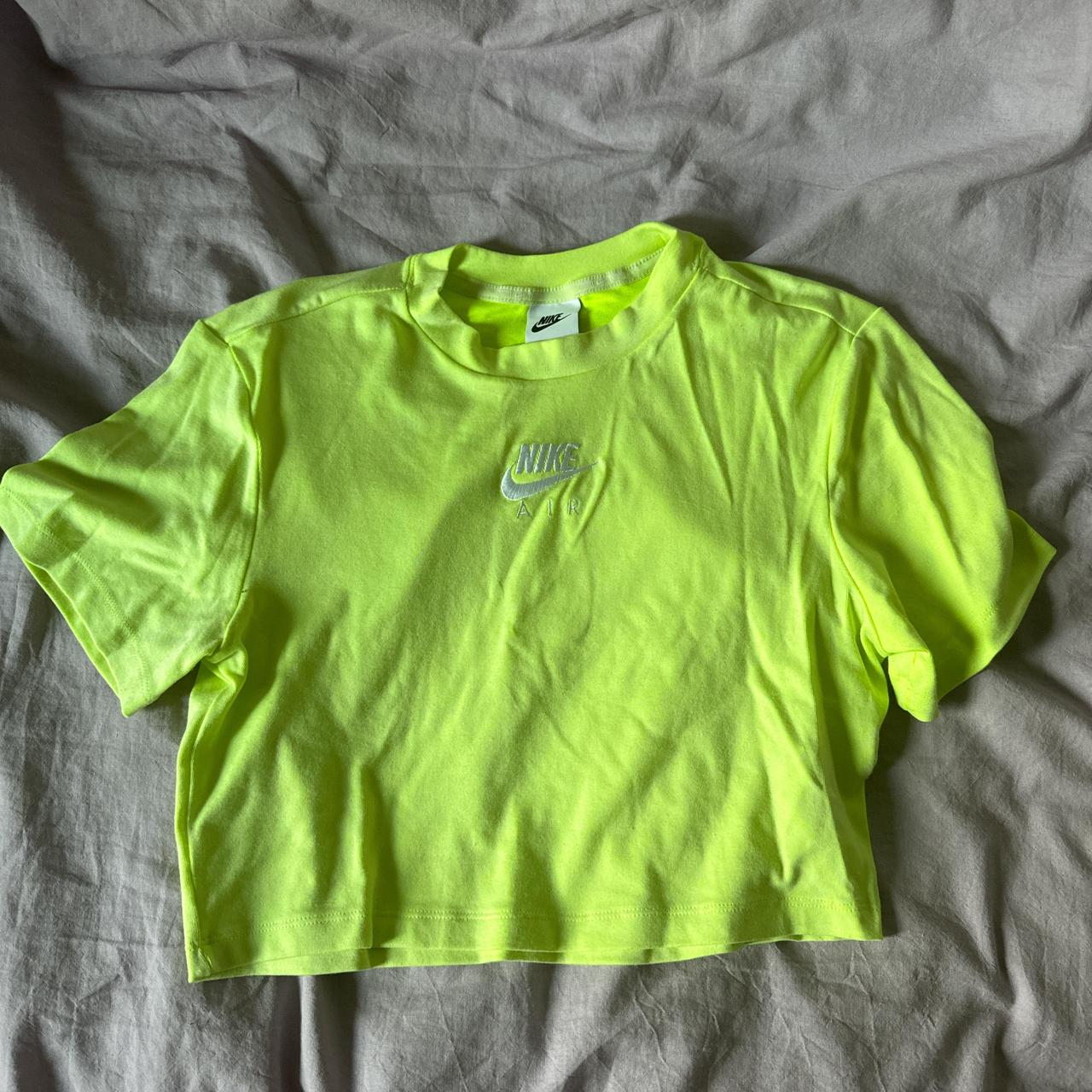 Lime green nike crop top best sale