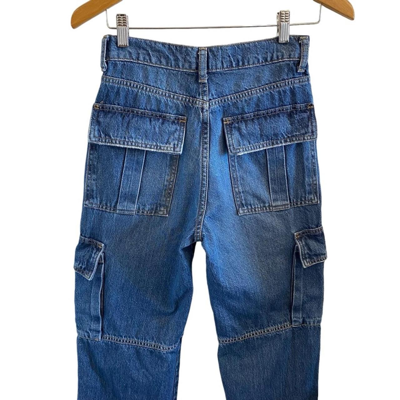 パンツ ZARA DENIM relaxbd cargo wased pants DENIM CARGO TROUSERS WITH POCKETS - Blue | ZARA New Zealand