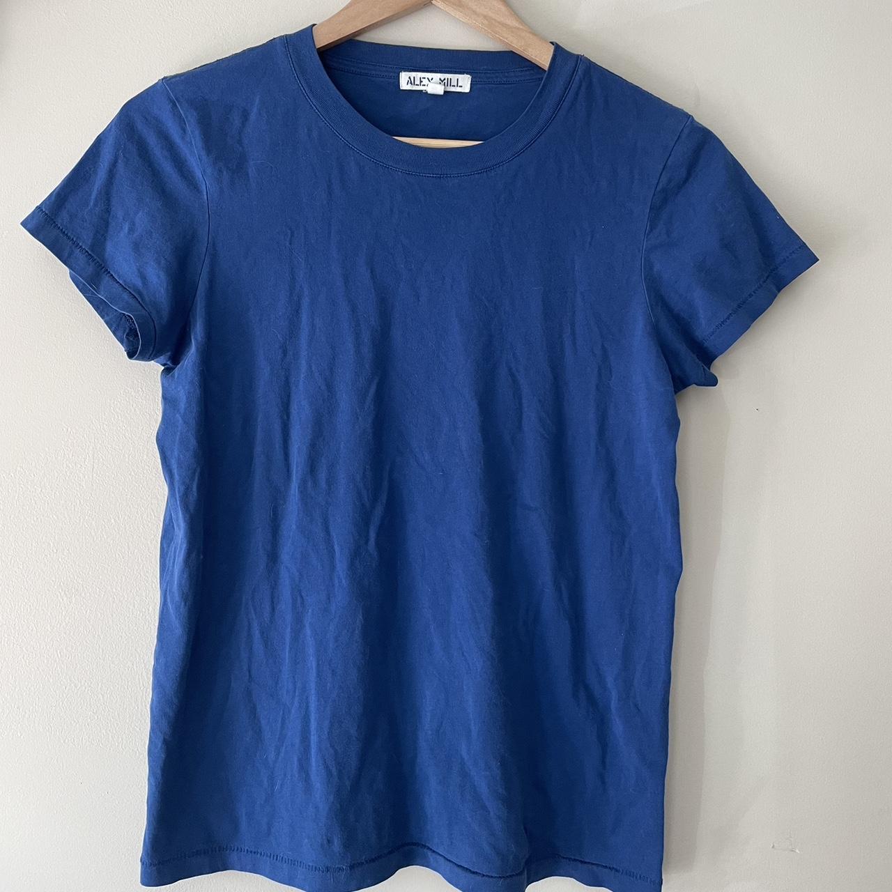 Alex Mill top worn once Basic blue cotton tee Very... - Depop