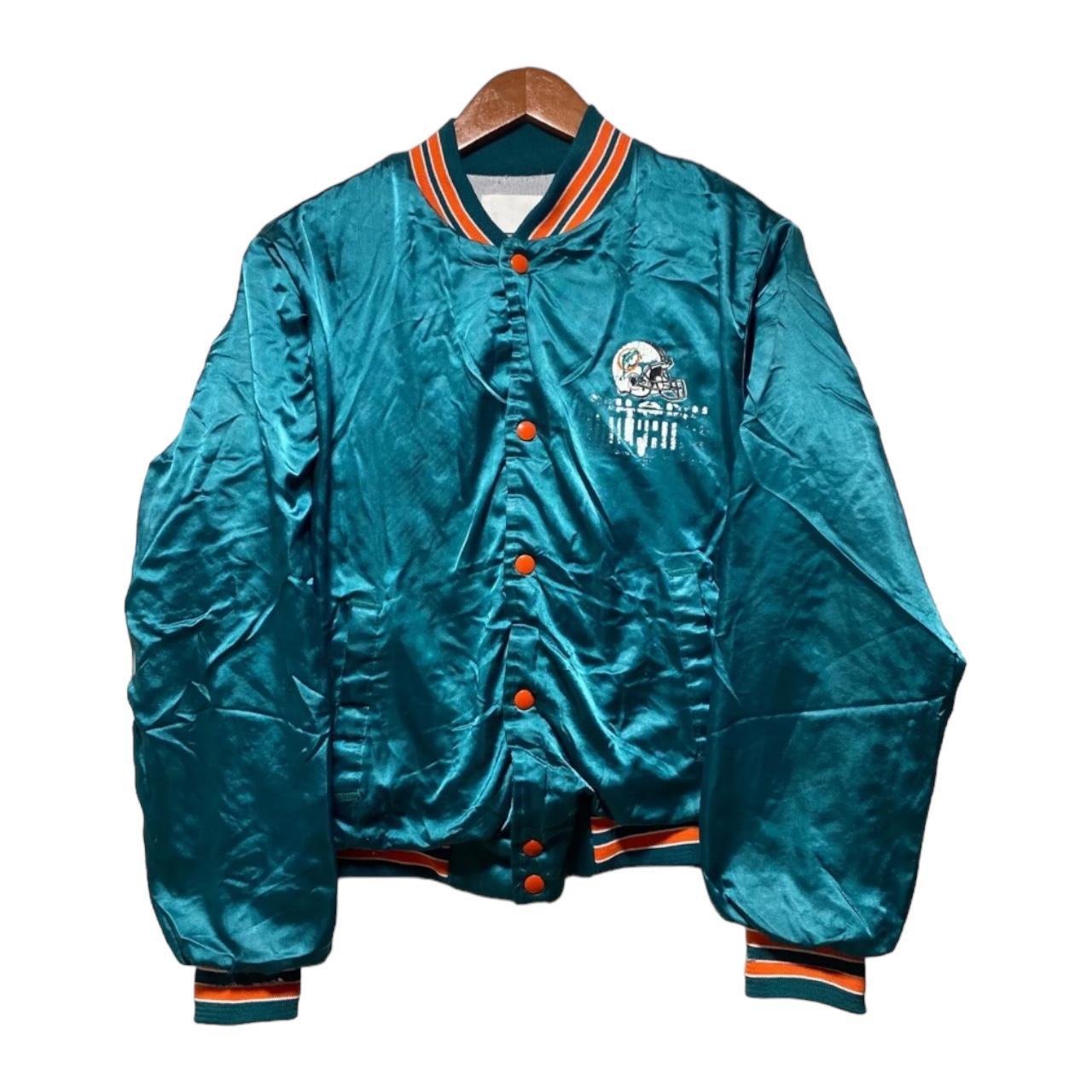 Vintage Dolphins Chalkline Bomber shops Green Orange Satin