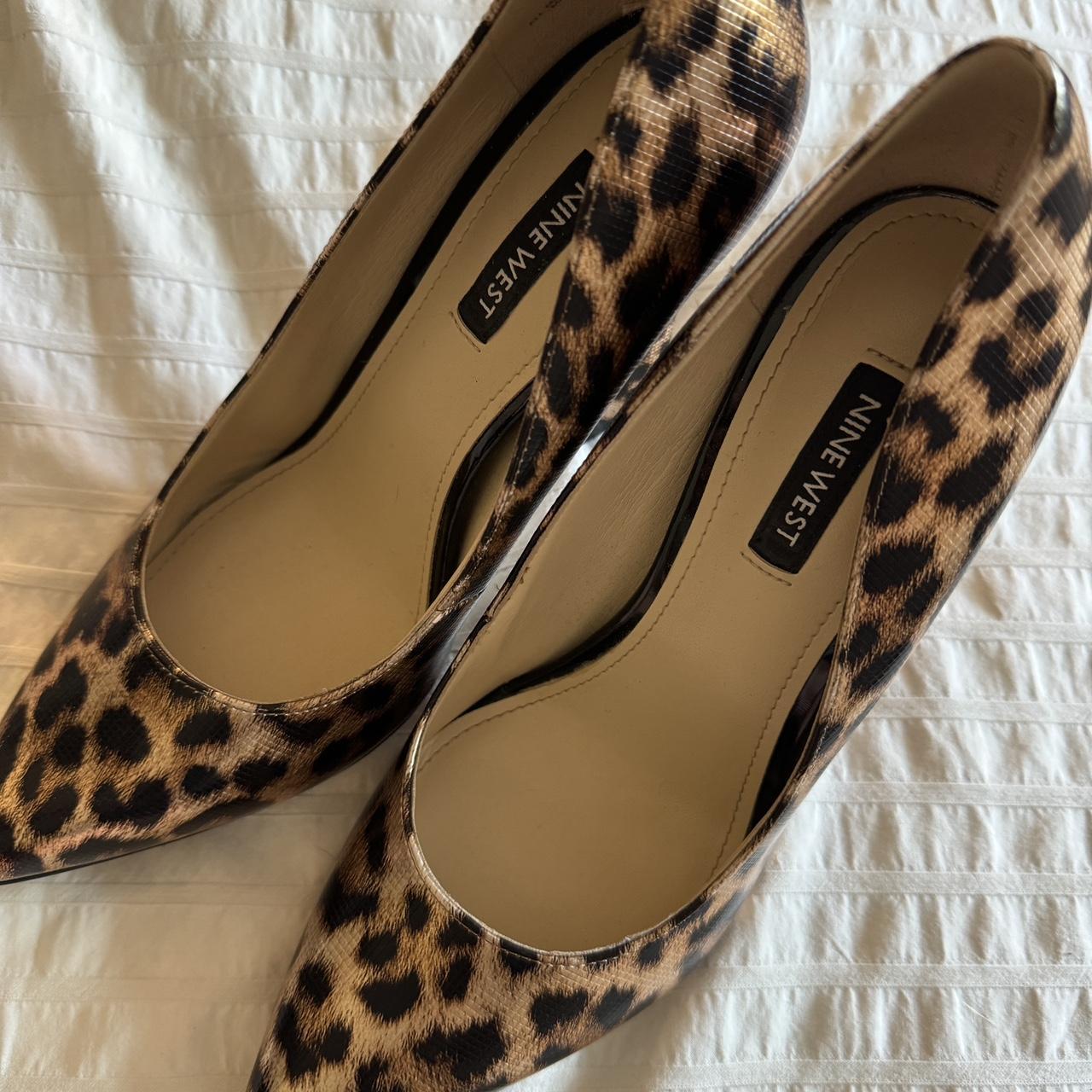 Nine West leopard print heels in black and brown