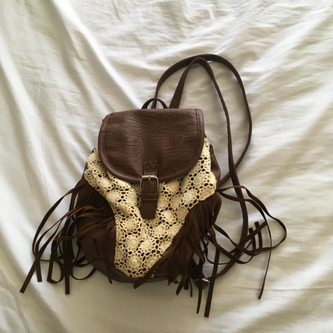 Boho leather backpack hotsell