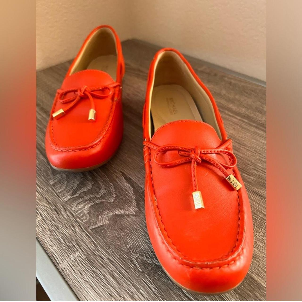 Michael kors loafers orange on sale