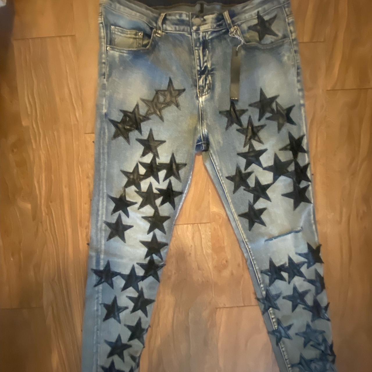 AMIRI CHEMIST LEATHER STARS JEAN | Depop