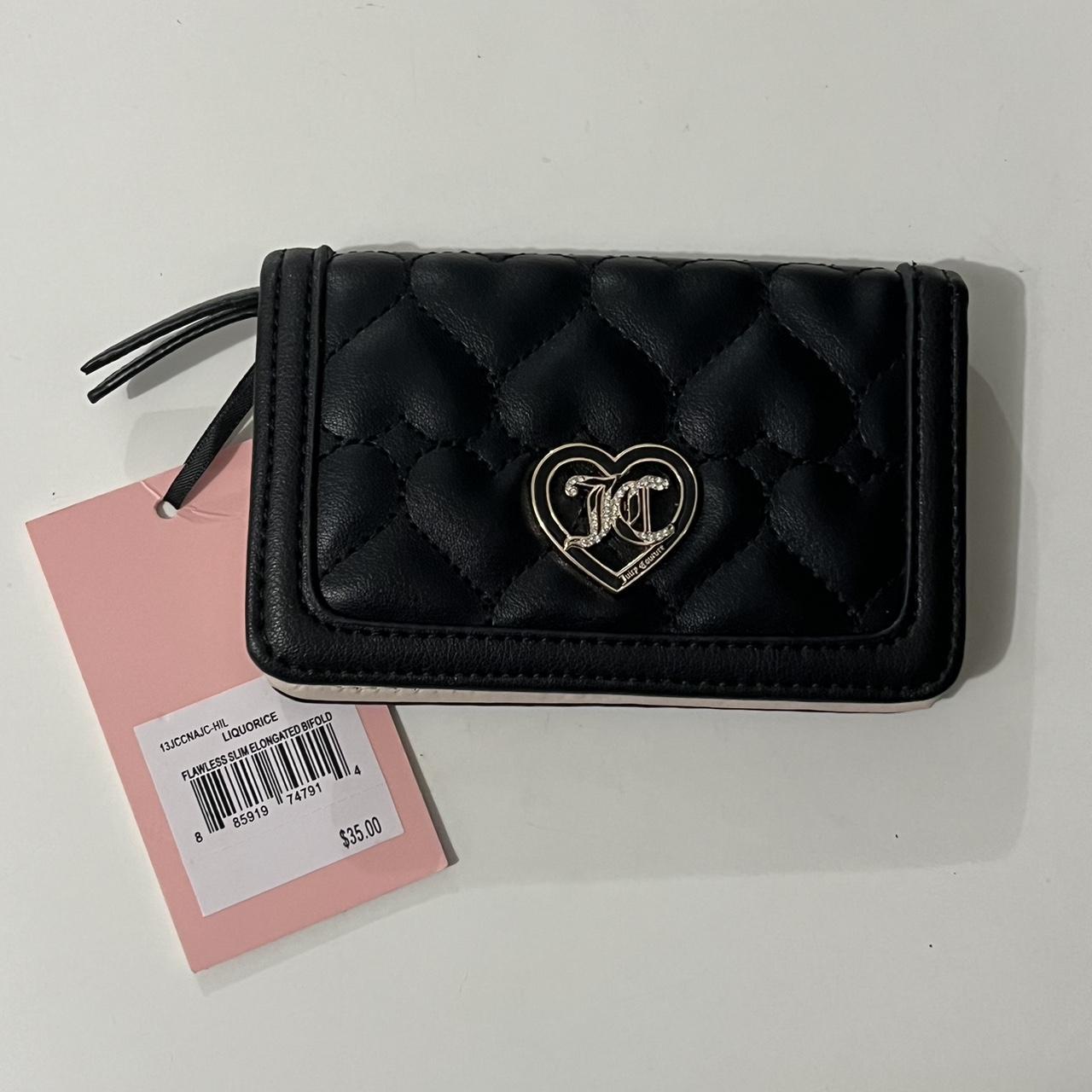 Cute Black Juicy Couture Wallet with Heart. Depop