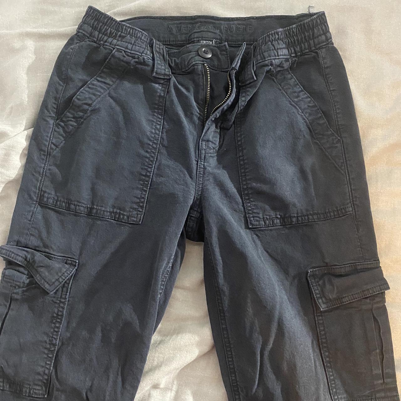 american eagle stretch cargo pants in black #cargo... - Depop
