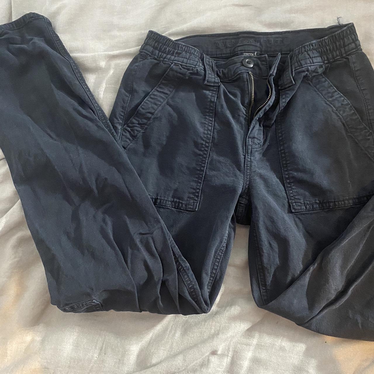 american eagle stretch cargo pants in black #cargo... - Depop