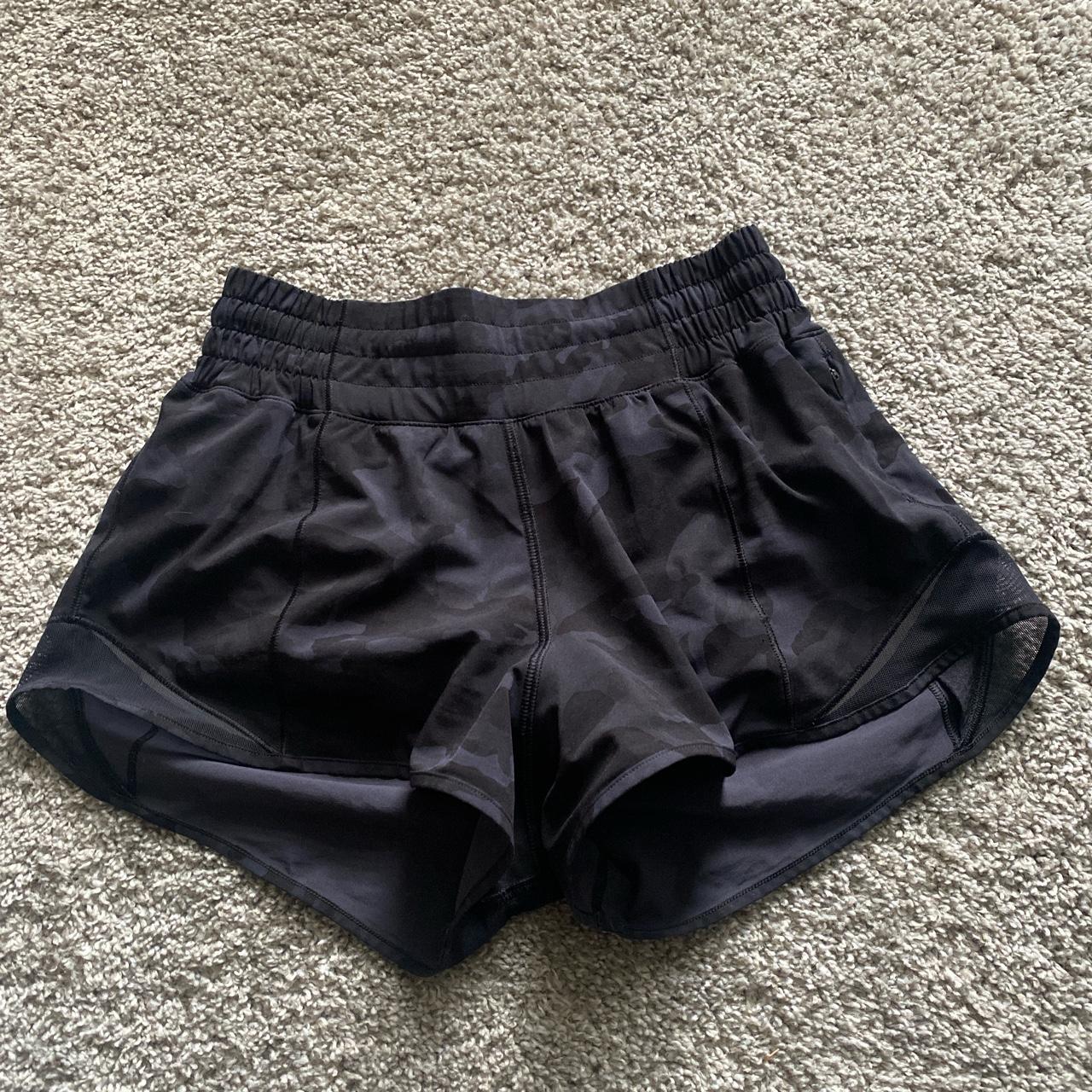 lulu 2.5 inch camo hotty hot shorts - high rise... - Depop