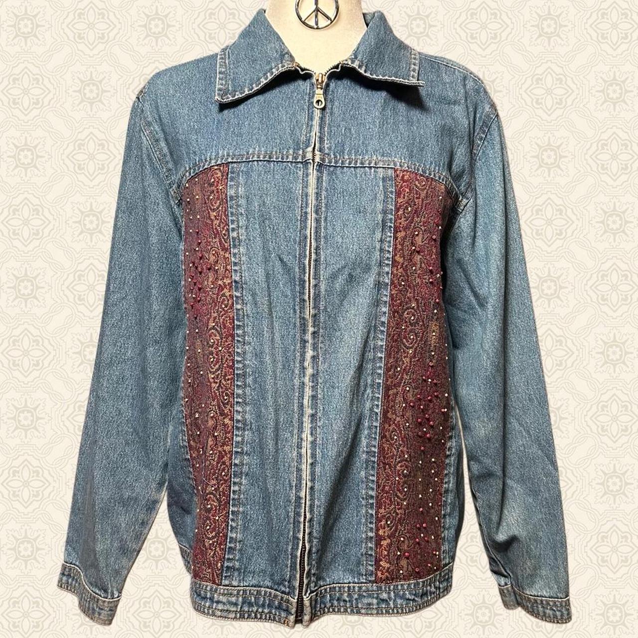 Women's Jacket - Blue/Multi - M – ꧁ patchwork den… - image 2