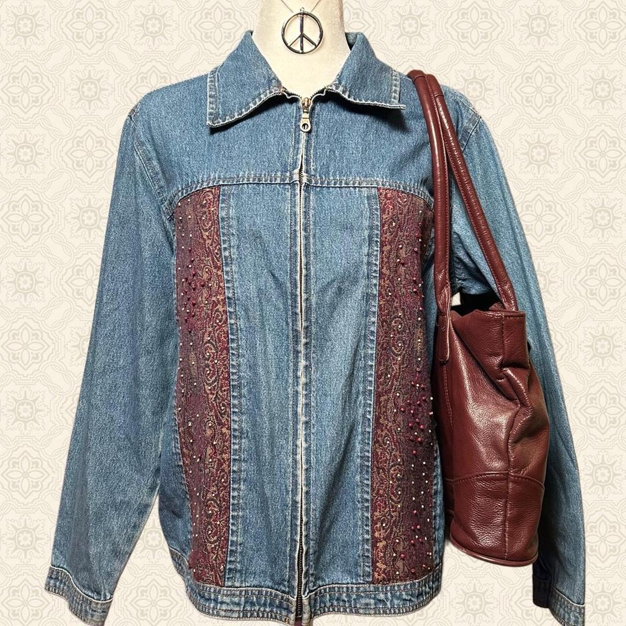 Women's Jacket - Blue/Multi - M – ꧁ patchwork den… - image 1