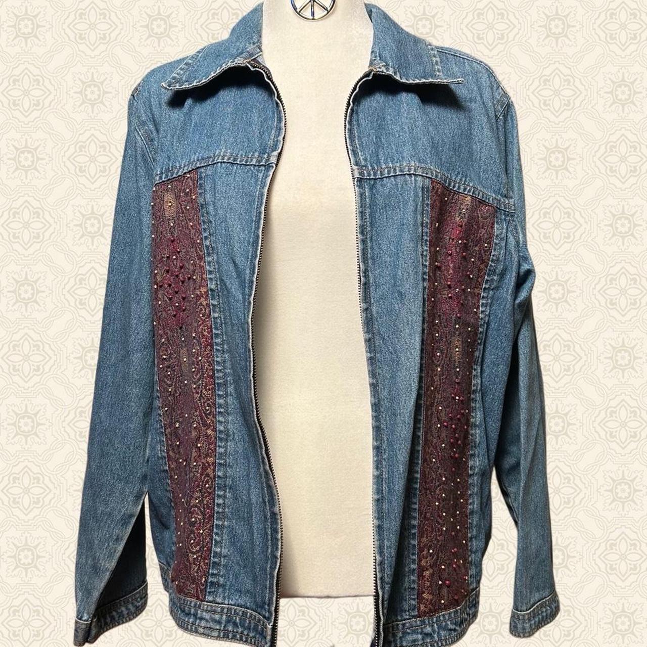 Women's Jacket - Blue/Multi - M – ꧁ patchwork den… - image 4