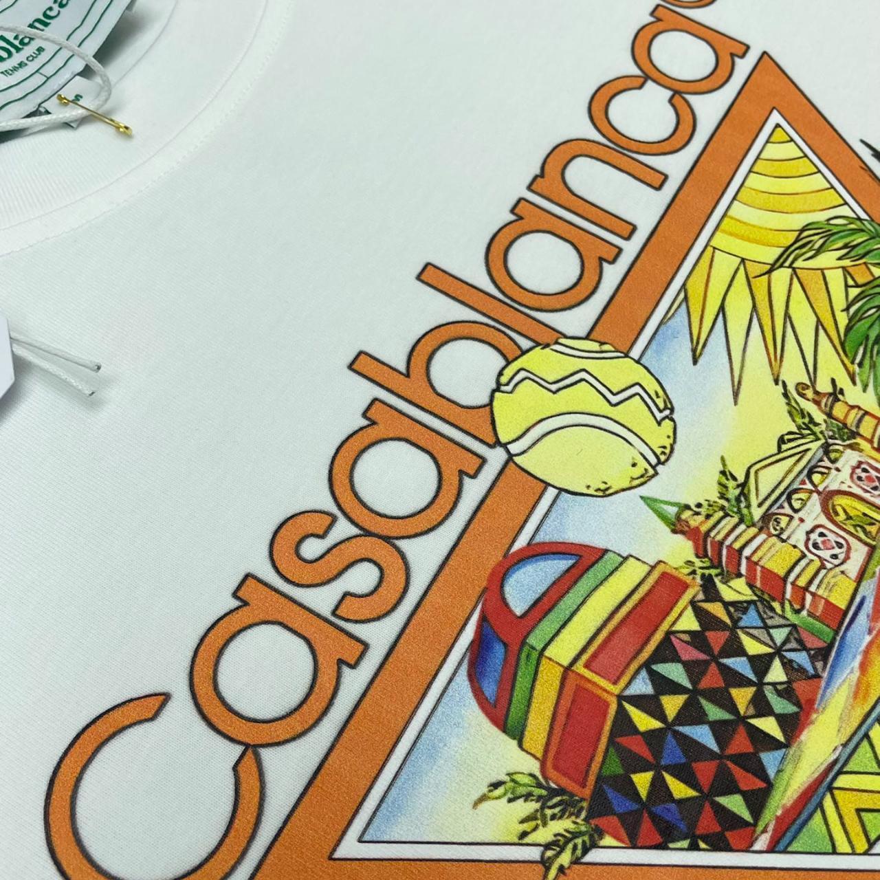 Casablanca Men's White T-shirt Casablanca Printed | Depop