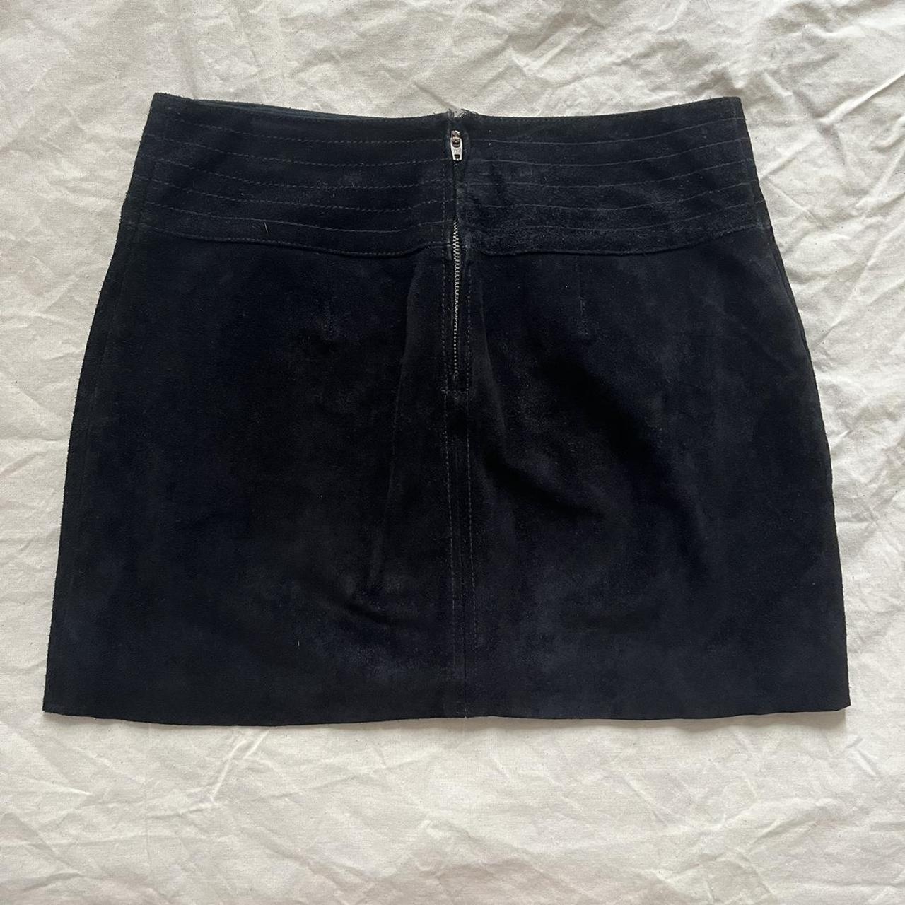 Free People black suede mini skirt - 100% real suede... - Depop