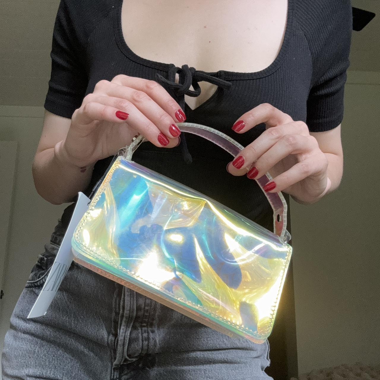 Rainbow Transparent Zara Purse NWT never been