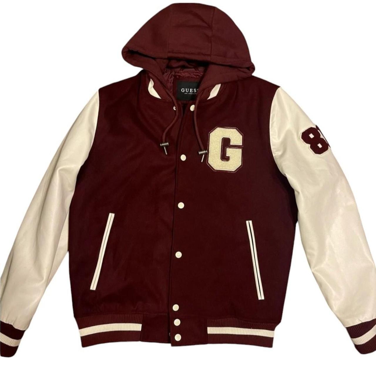 Guess maroon jacket best sale