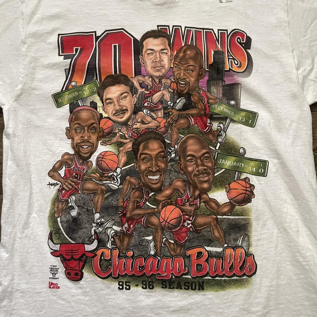 90s Chicago Bulls Dennis Rodman Caricature Cartoon NBA Vintage T-Shirt Mens  L