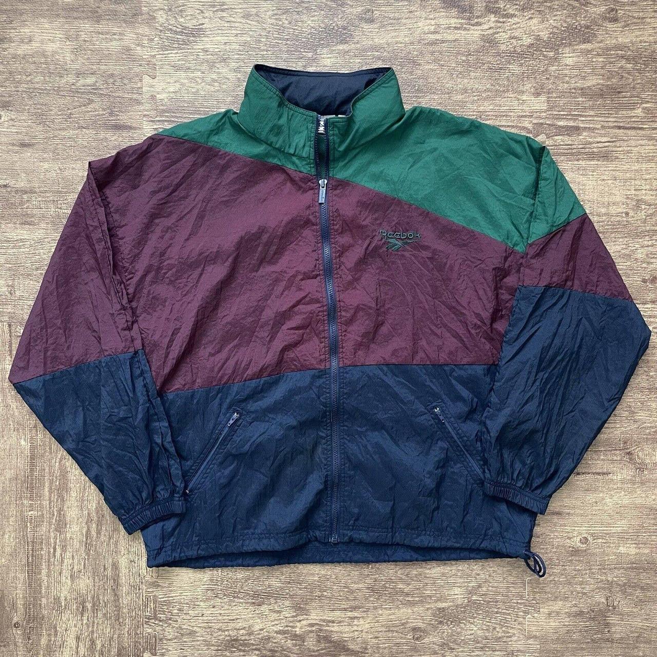 Vintage 1990s Reebok Color Blocked Windbreaker... - Depop