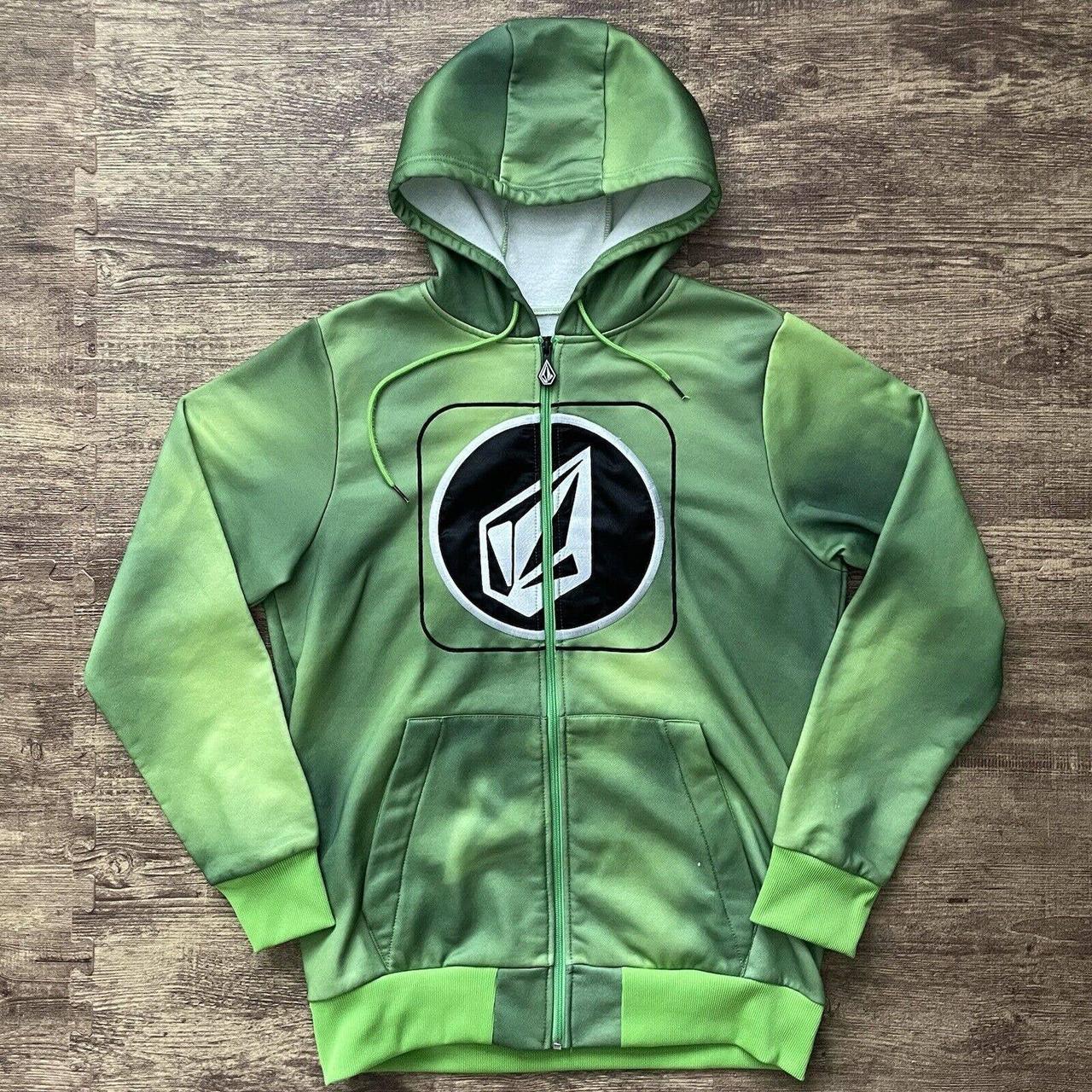 Vintage Y2K Volcom Die Cut Stone Hydro Fleece Zip Up... - Depop