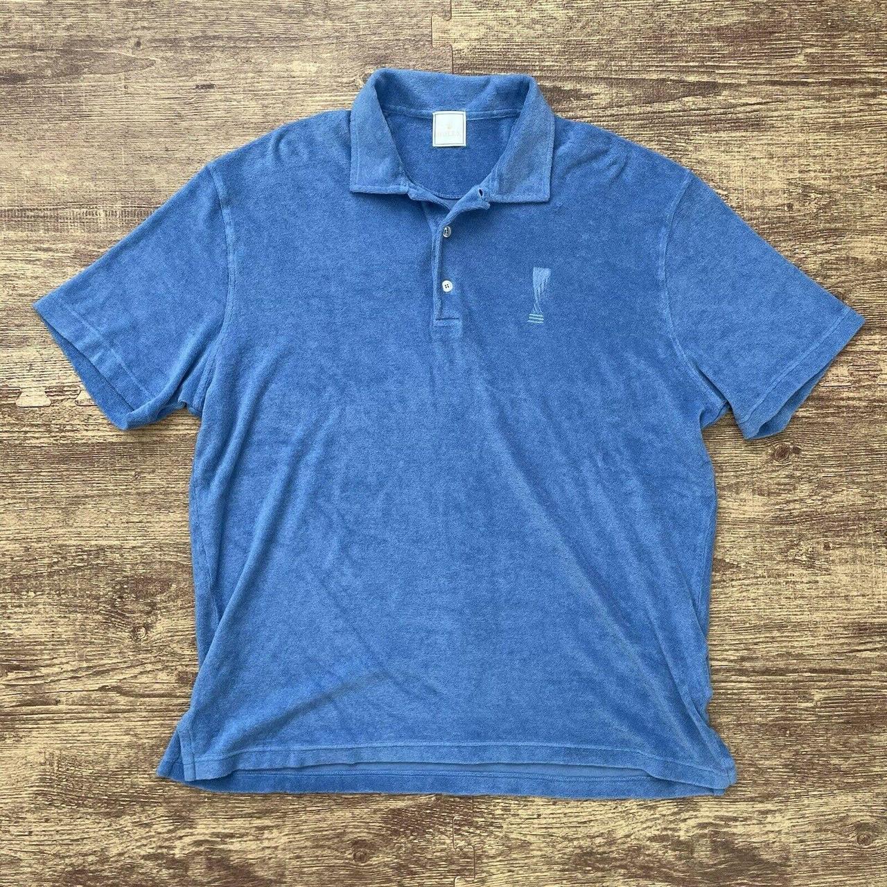 Rolex Polo Shirt Baby Blue Terry Cloth Size Large Depop