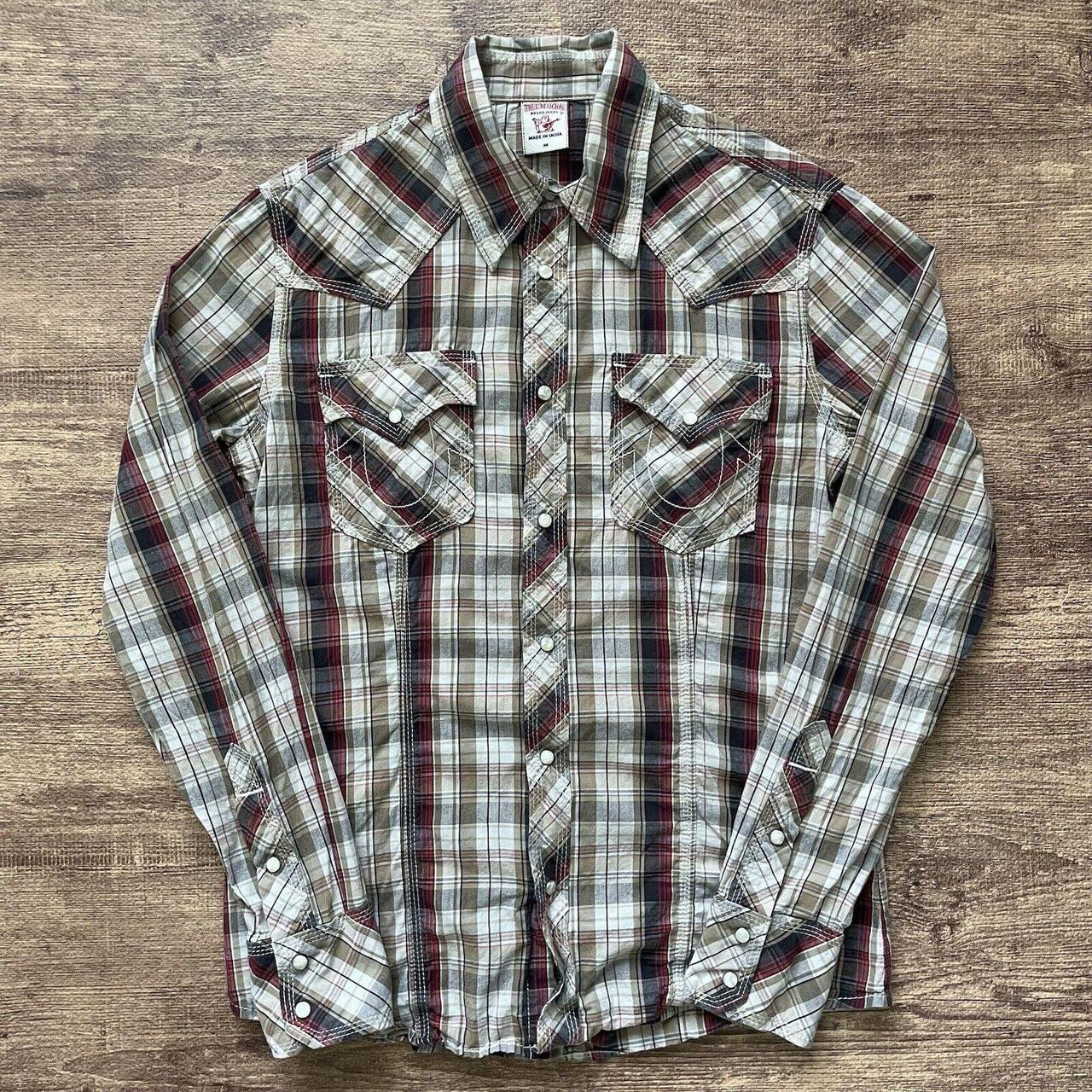 True Religion Western Shirt Size Medium Pearl Snap... Depop