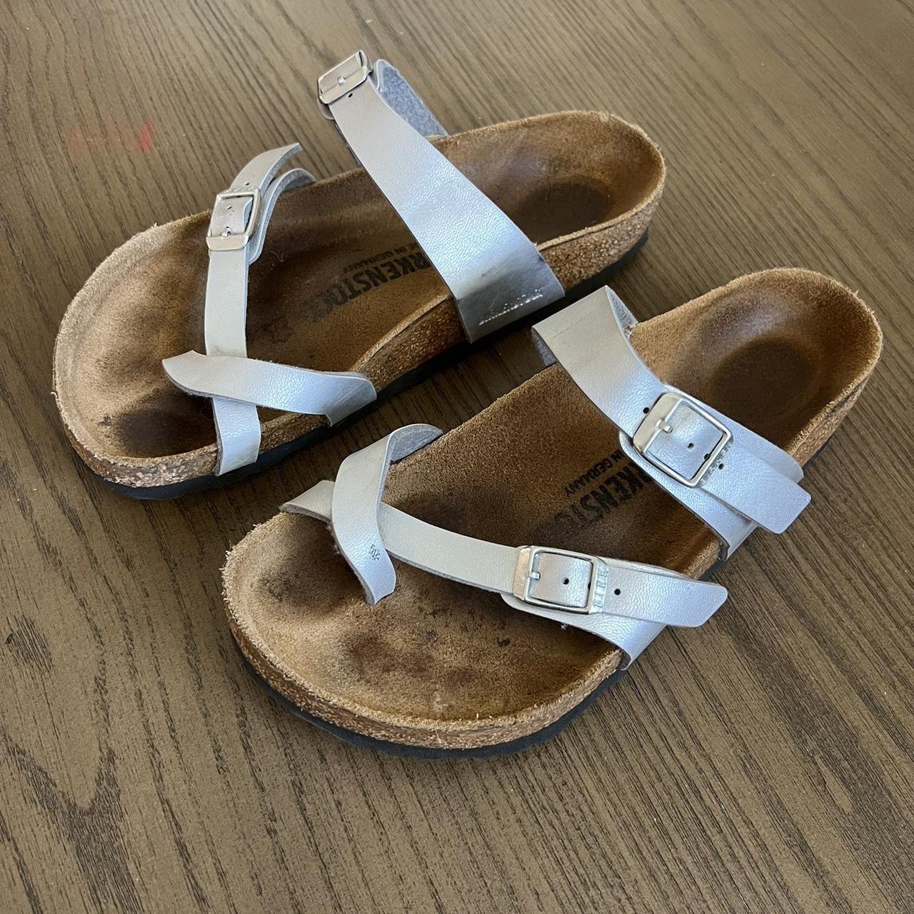 Birkenstock Women s Mayari Sandals In Silver Size 37. Depop