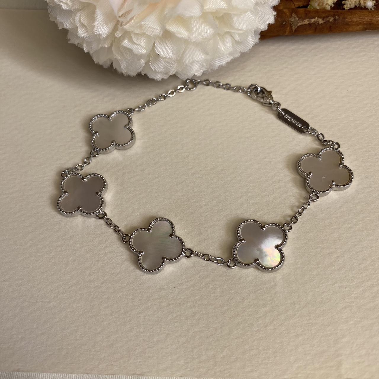 White gold plated bracelet Size 17 to 21cm Water... - Depop