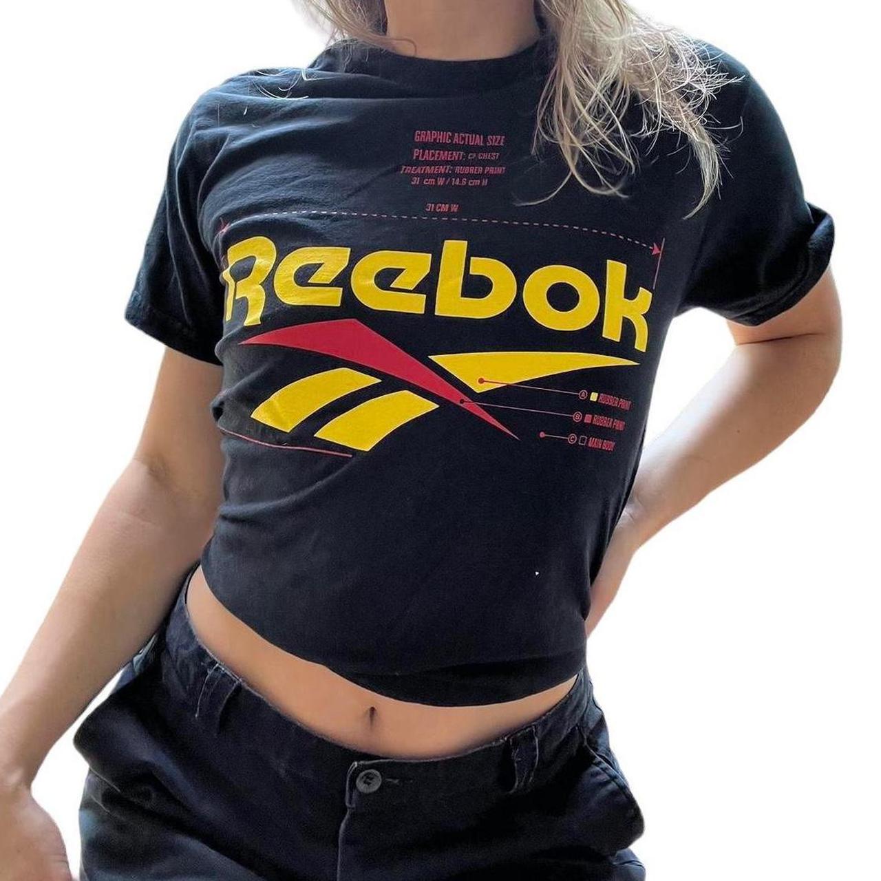 reebok classic t shirts womens black