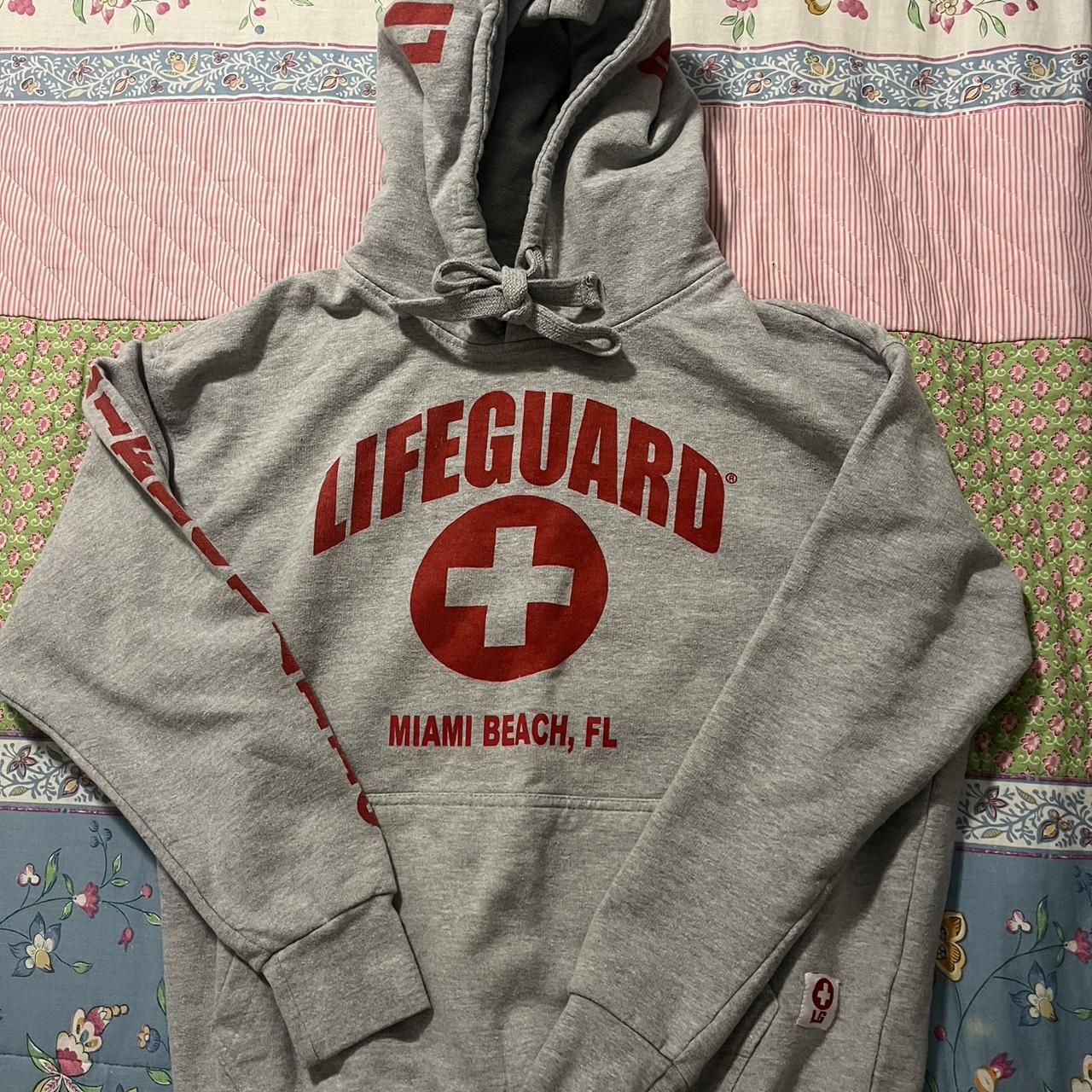 Lifeguard Miami Beach grey hoodie Depop