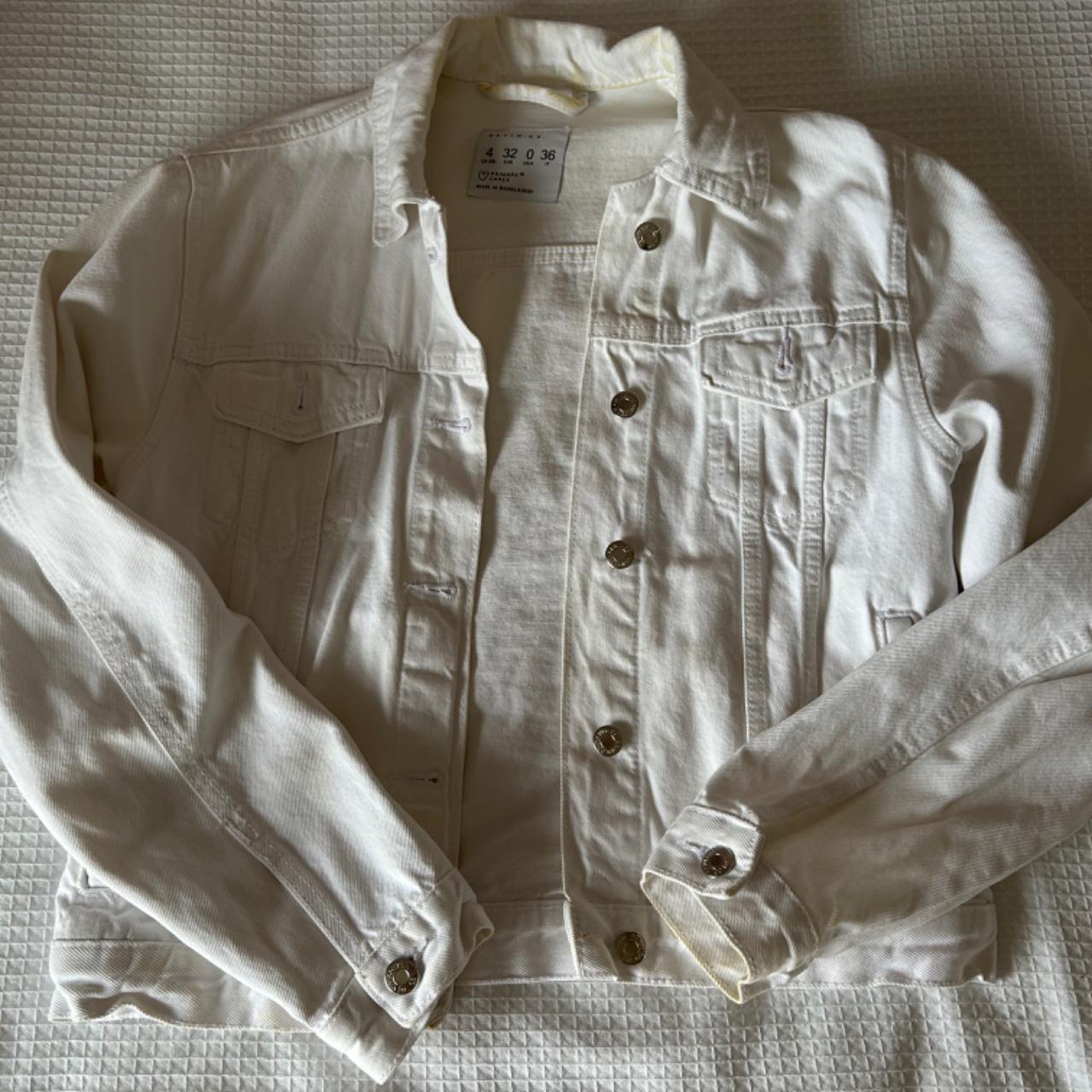 Primark oversized white denim jacket size xs in good