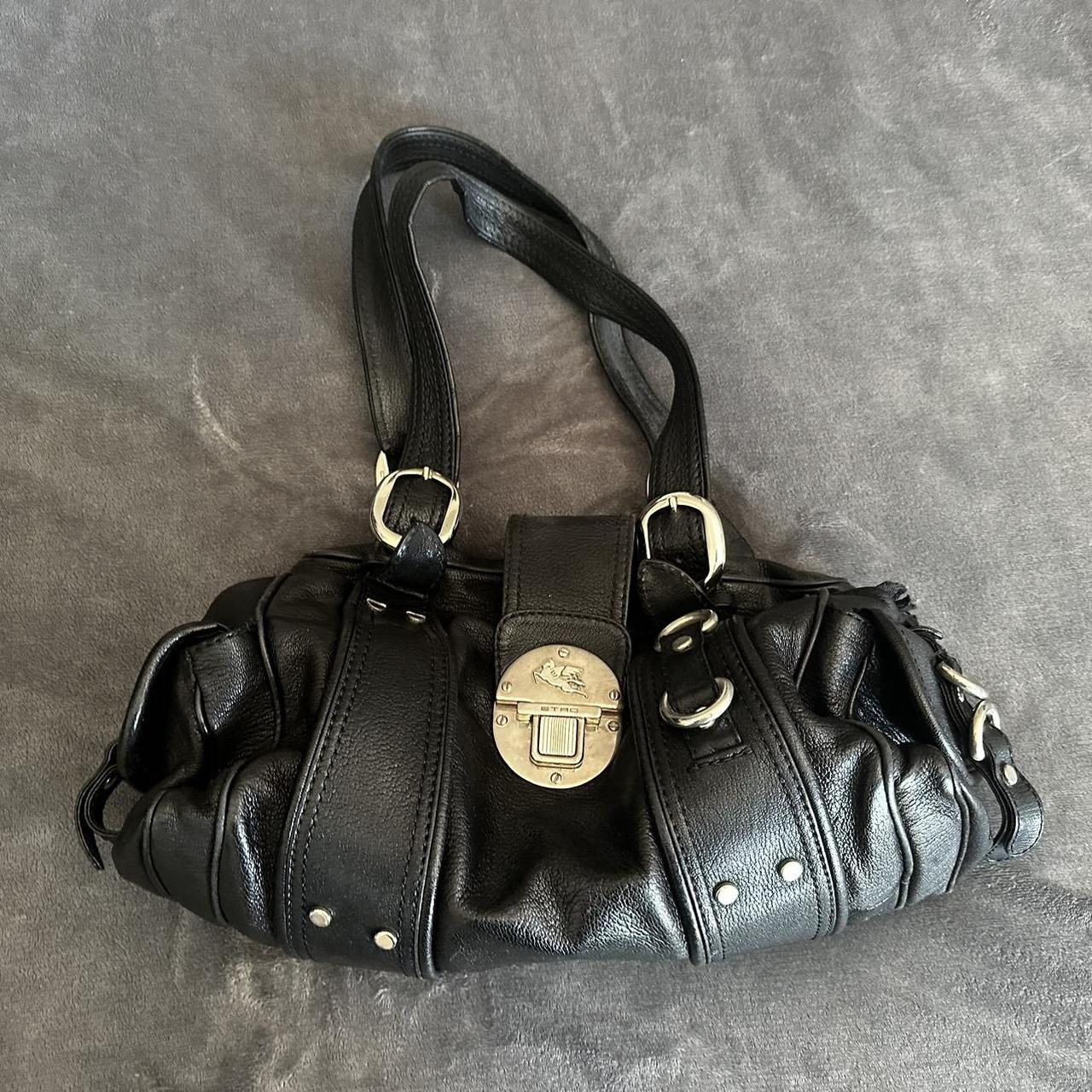 Black designer bag with silver hardware hotsell