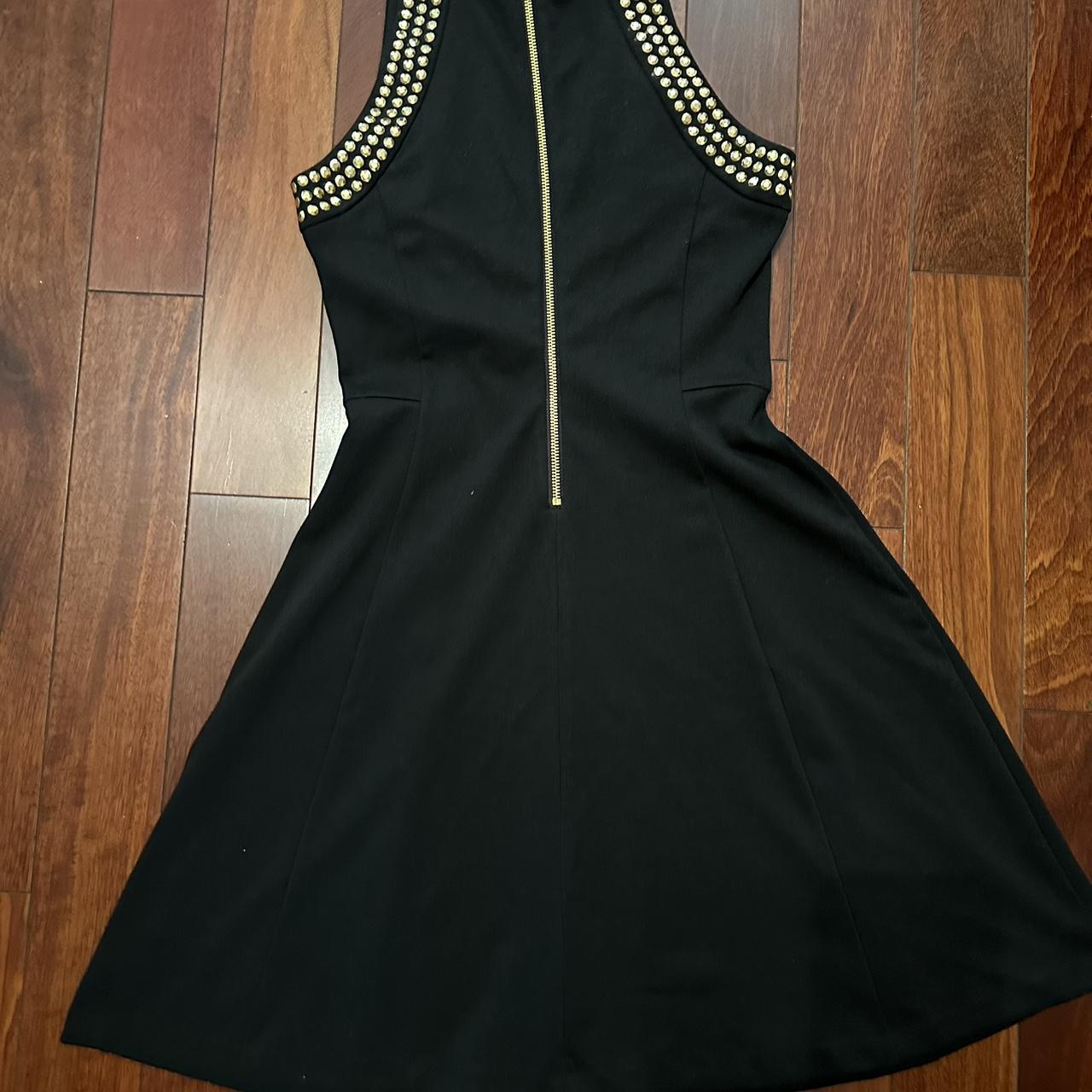 Michael kors black dress with gold studs hotsell