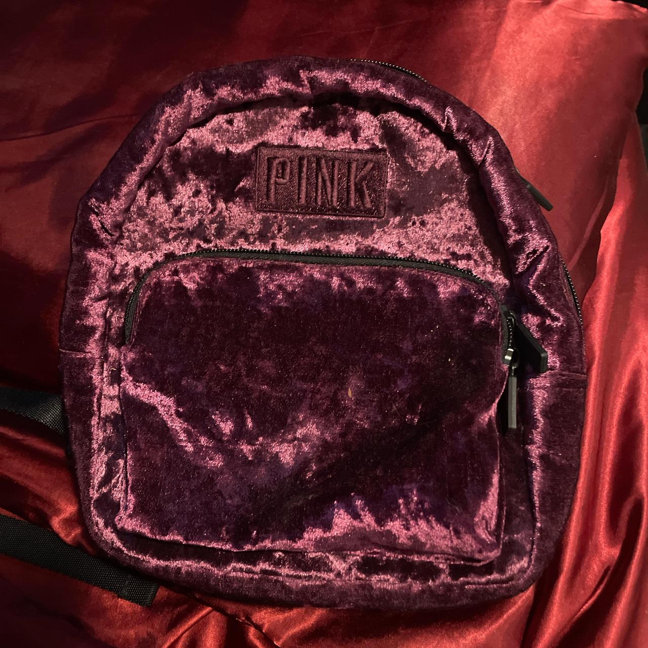 Dark Purple Velvet PINK Mini Backpack With Gold Depop dark-purple-velvet-pink-mini-backpack-with-gold-depop