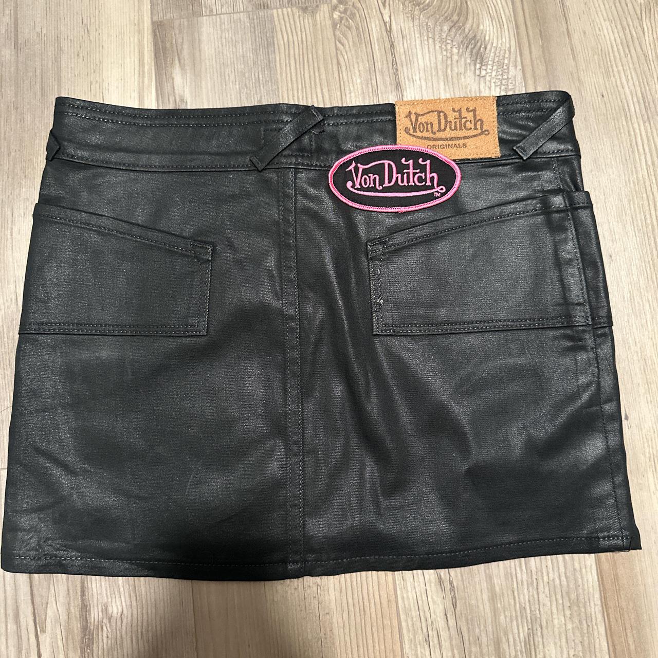 Black von-dutch-mini-skirt - Depop
