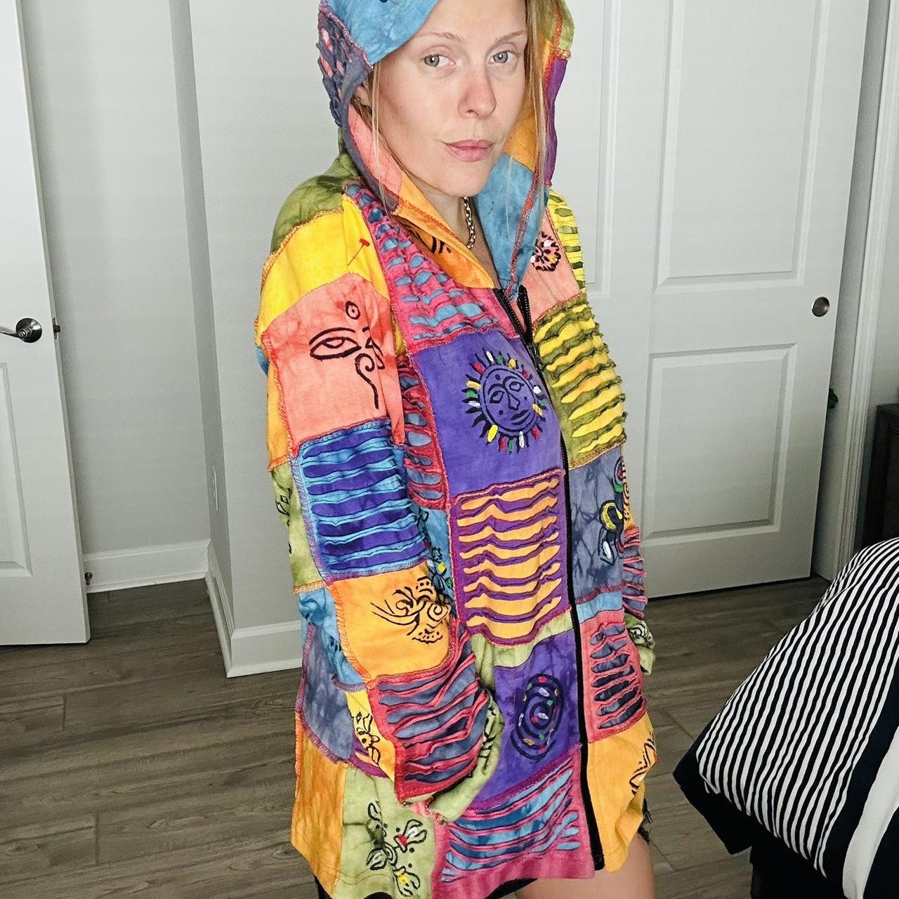 Women's Jacket - Multi - XL – Rainbow patchwork z… - image 3