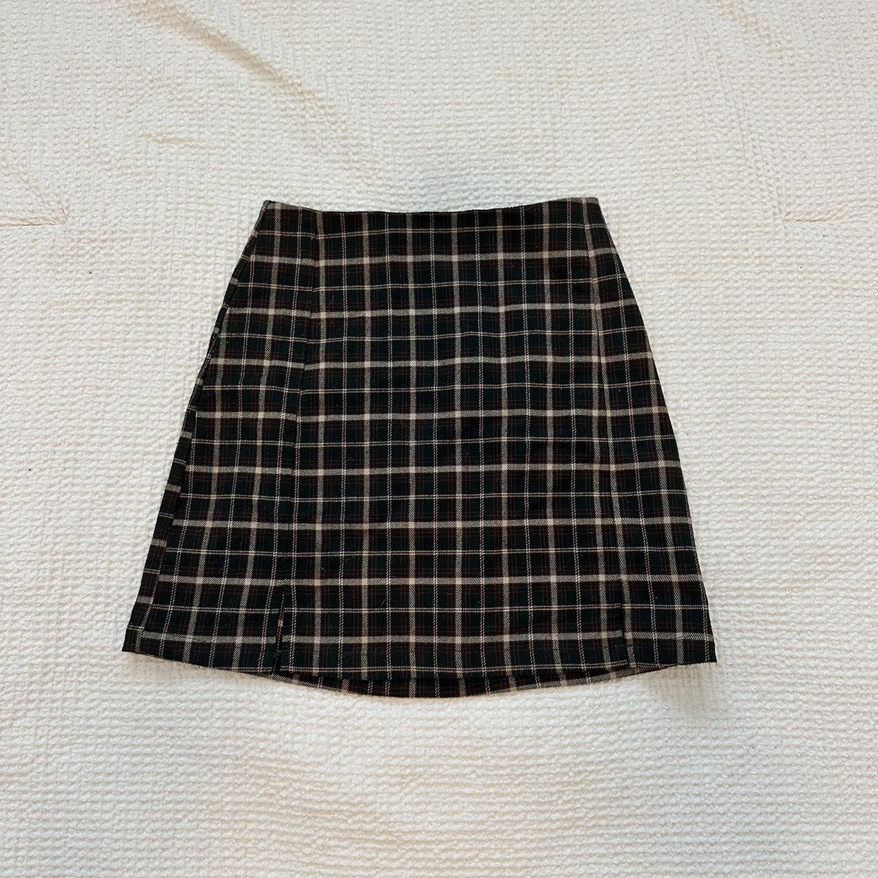 Black and white plaid skirt brandy melville best sale