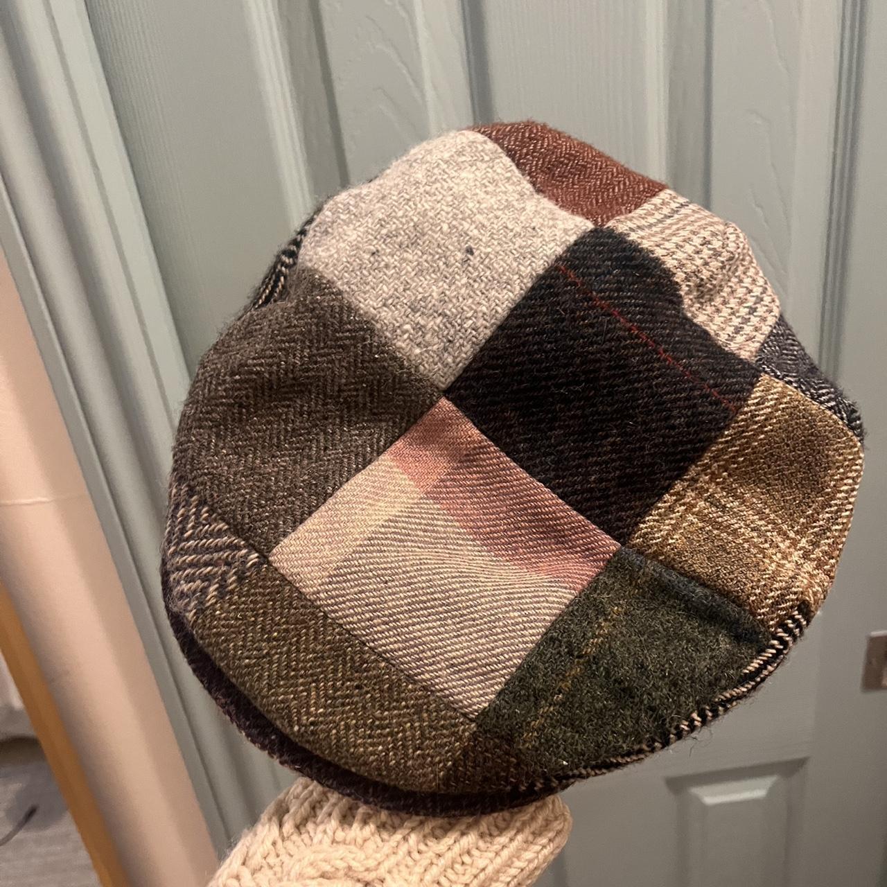 Men's Caps - Multi/Brown – Plaid patchwork wool m… - image 3