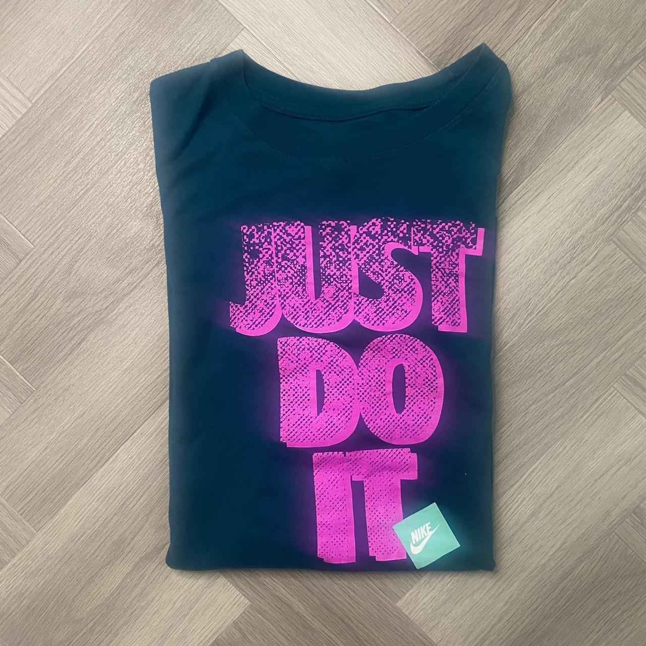 pink and green nike shirt