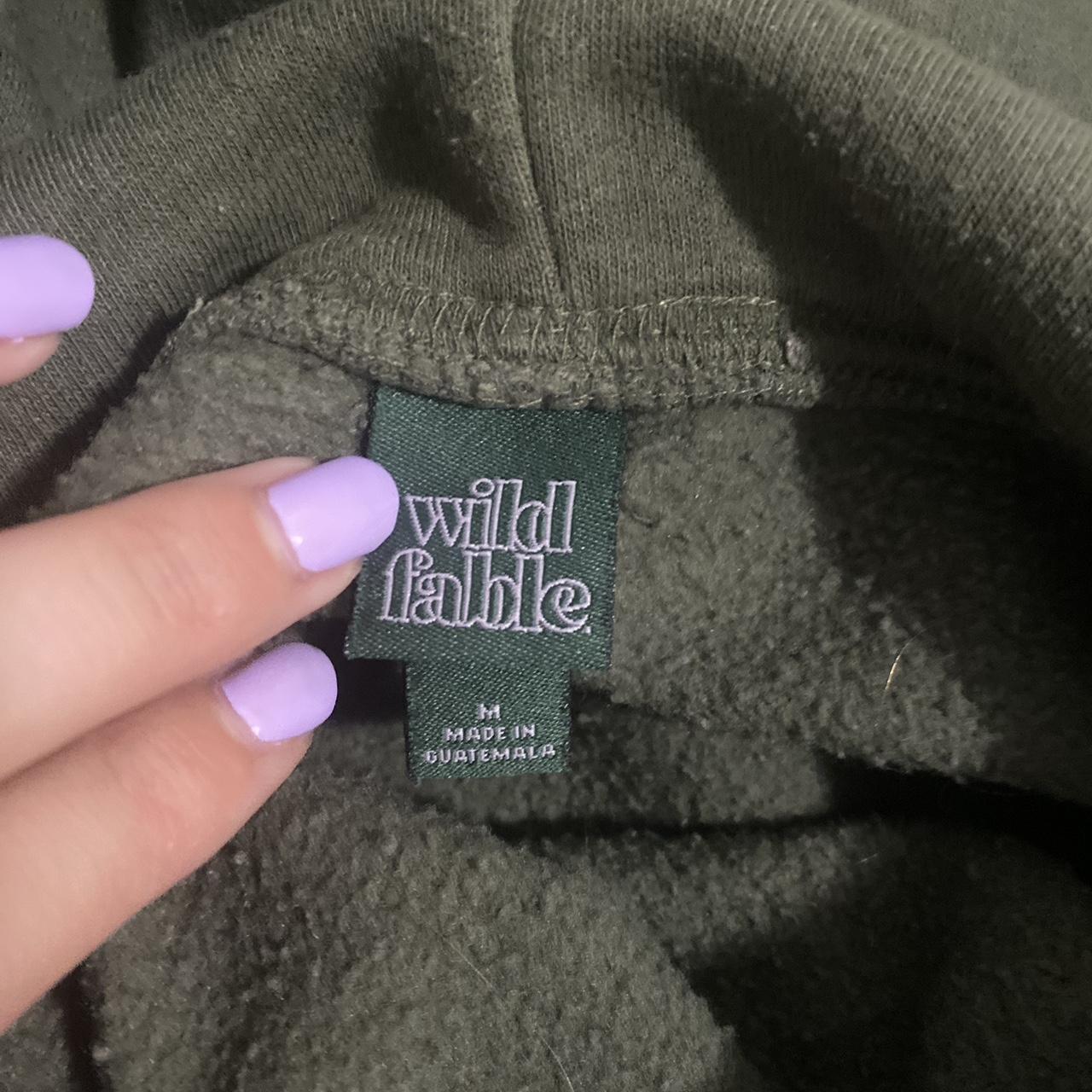 Army green cropped hoodie One of the draw strings... - Depop
