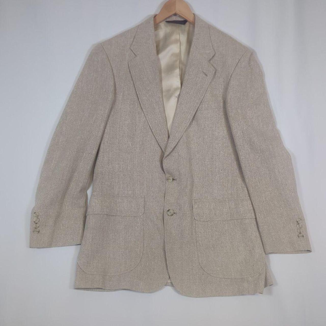 Lands End Mens Blazer 40L Tan Sport Coat Single Vent. Depop