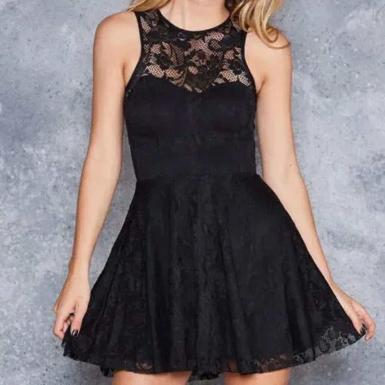 Black lace skater skirt best sale