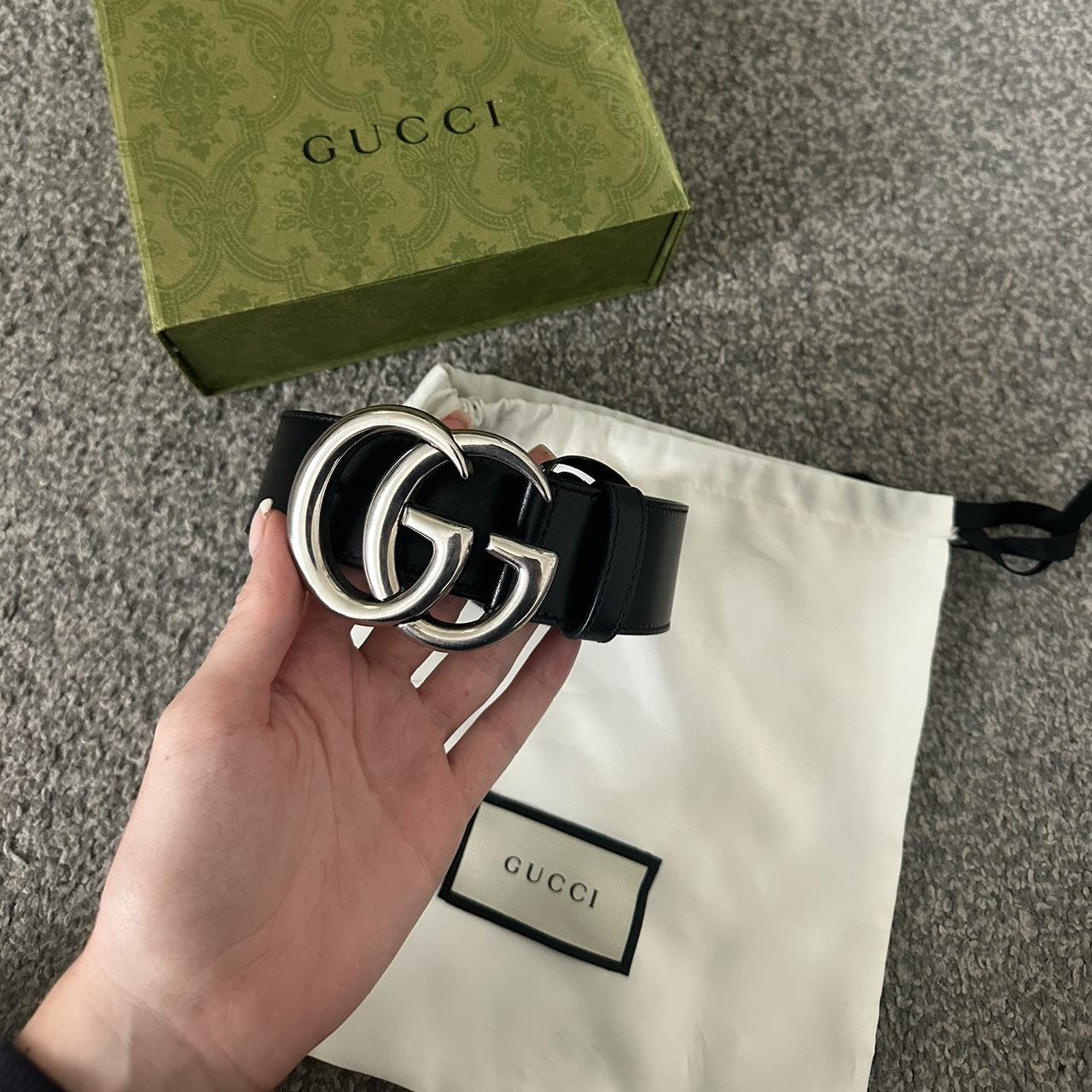 Silver gg gucci belt online